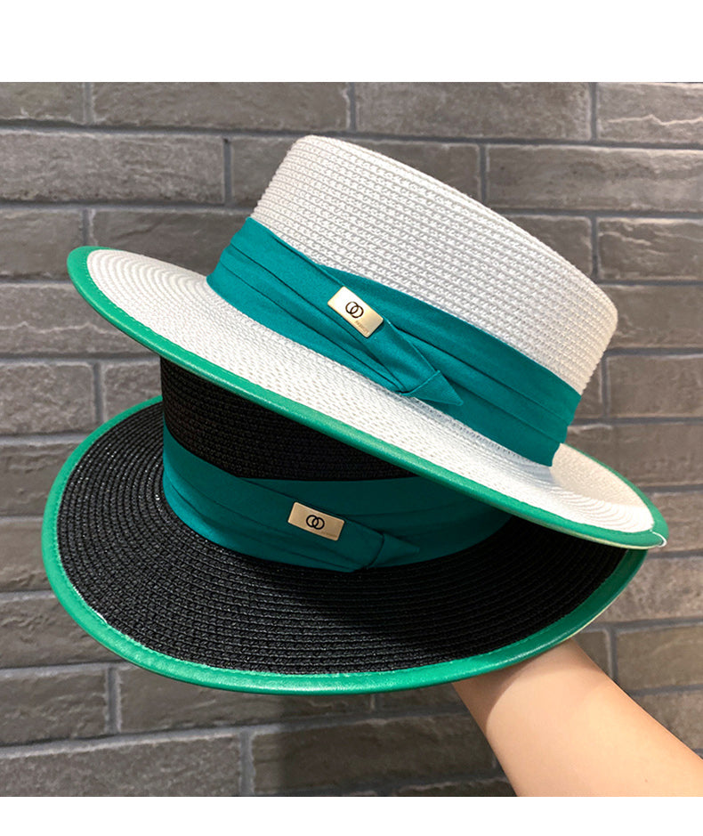 Hepburn style retro French straw hat