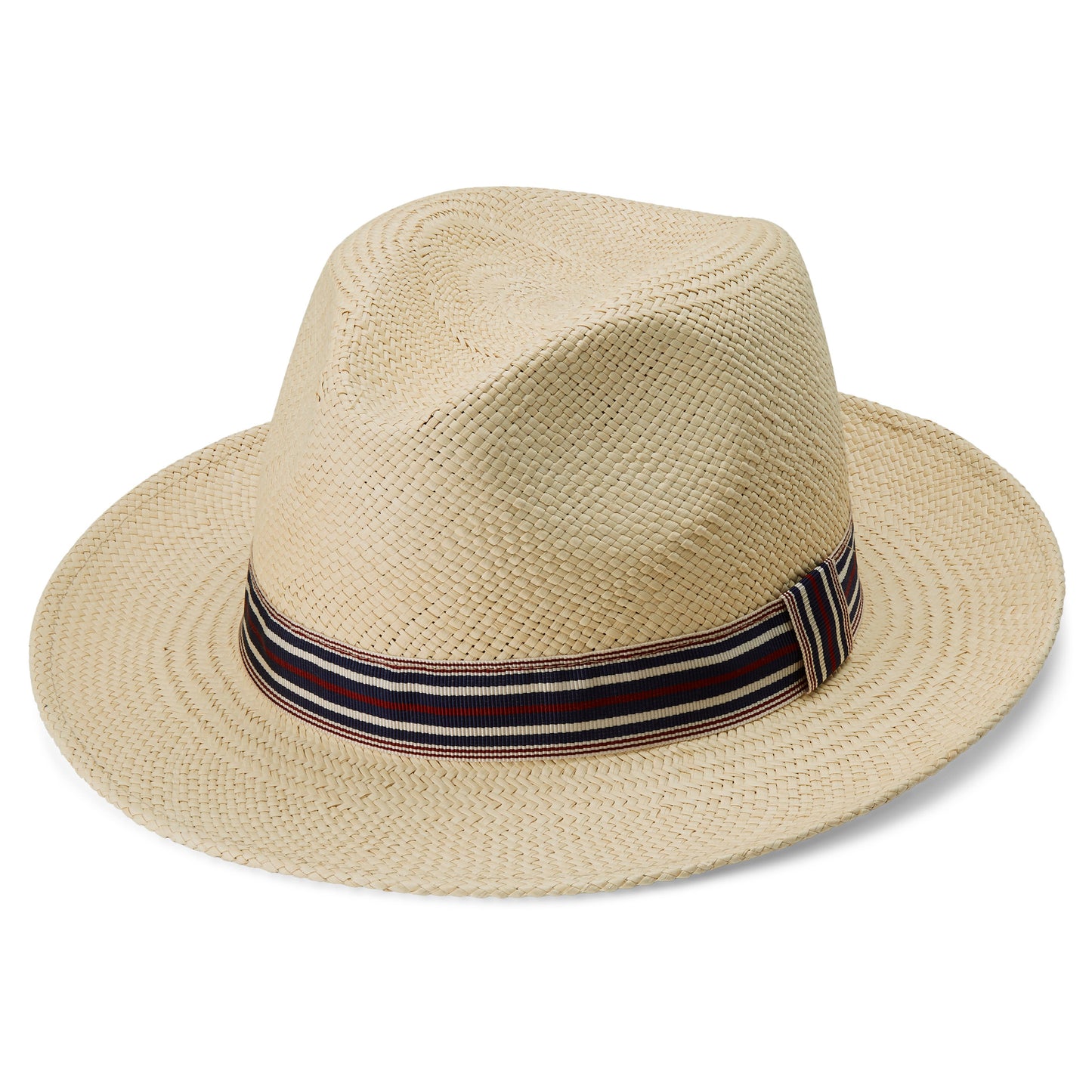 NATURAL-COLOURED MODA PANAMA HAT WITH STRIPED BAND