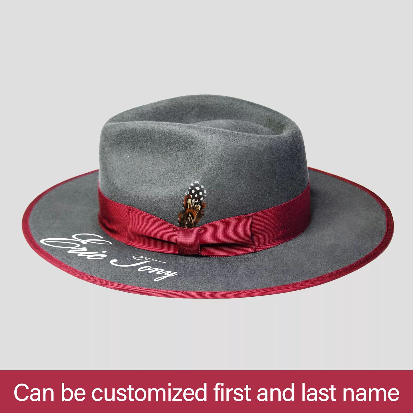 Ferguson Fedora - Slate+Burgundy [Fast shipping and box packing]