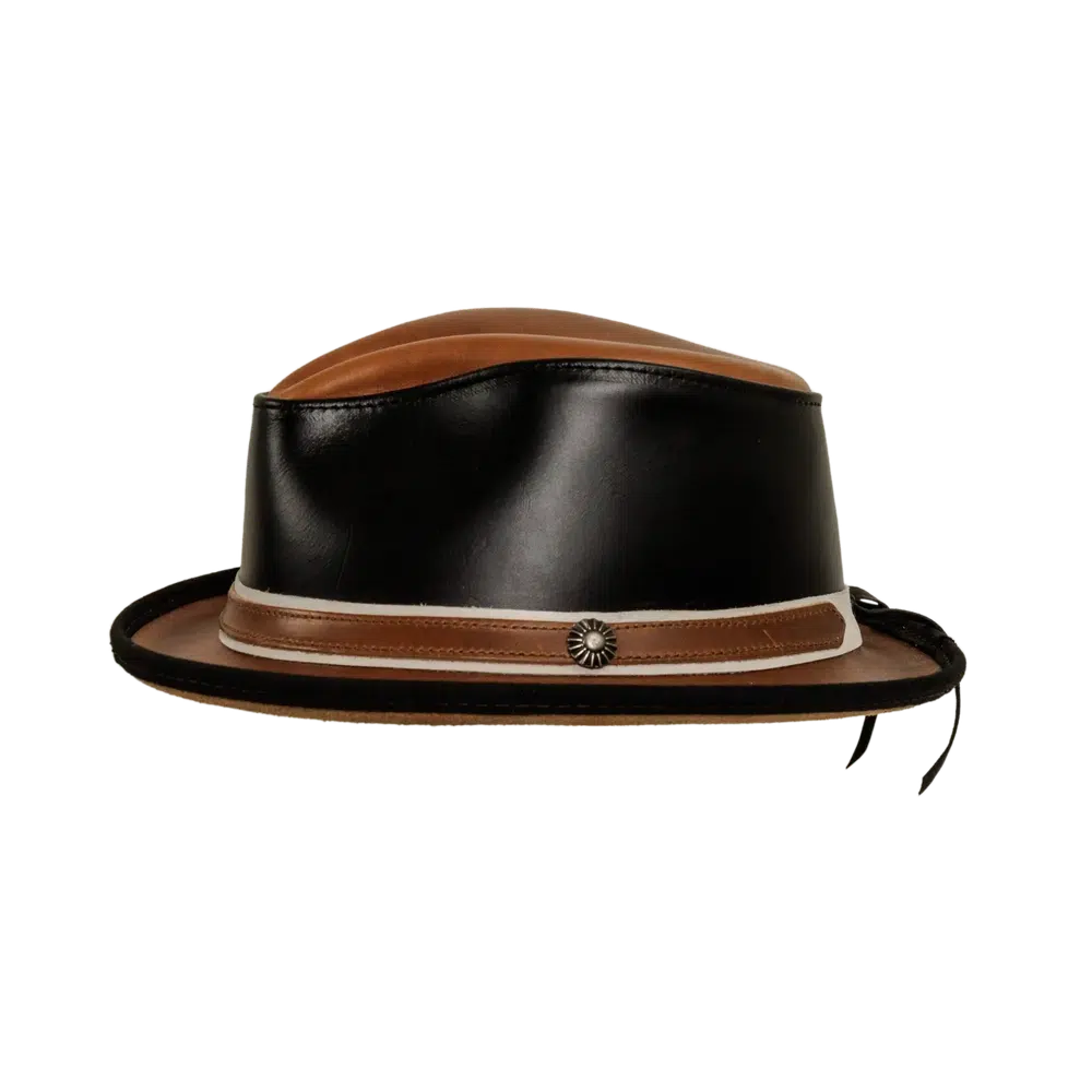 Rocky | Mens Leather Fedora Hat