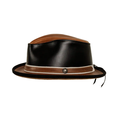 Rocky | Mens Leather Fedora Hat