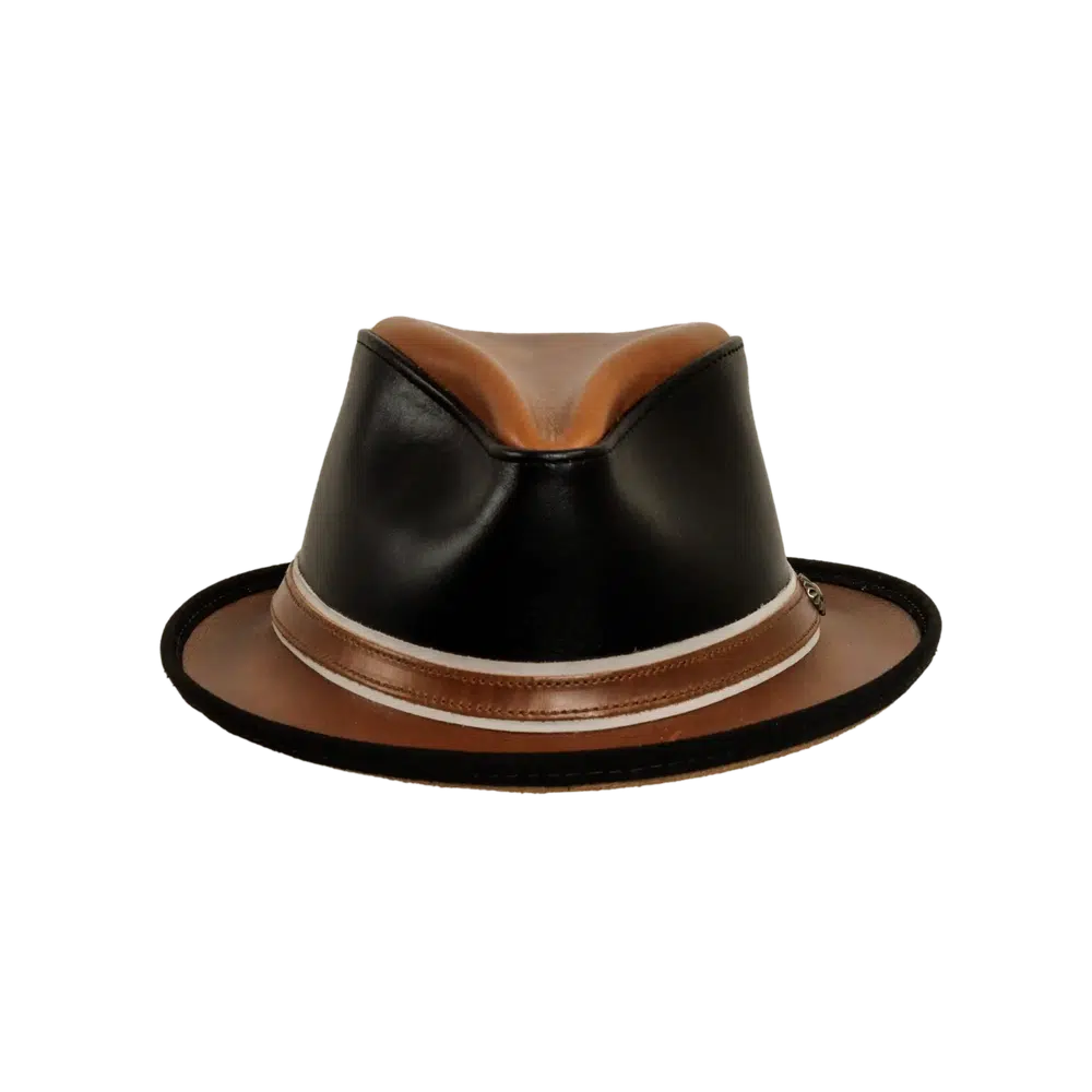 Rocky | Mens Leather Fedora Hat