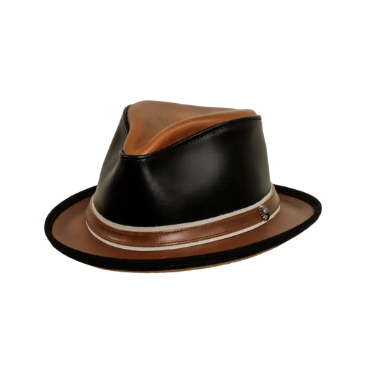 Rocky | Mens Leather Fedora Hat