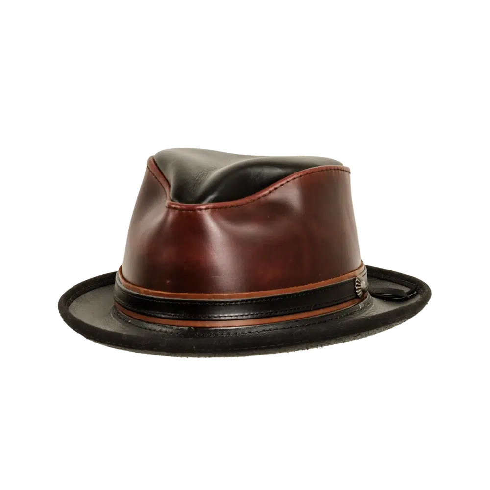 Rocky | Mens Leather Fedora Hat