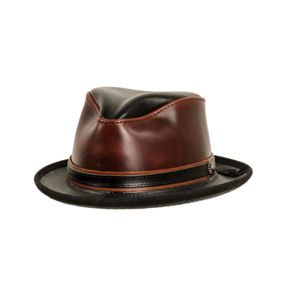 Rocky | Mens Leather Fedora Hat