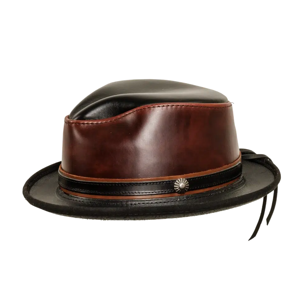 Rocky | Mens Leather Fedora Hat