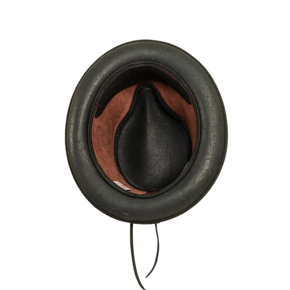 Rocky | Mens Leather Fedora Hat