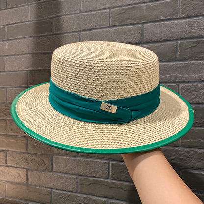 Hepburn style retro French straw hat