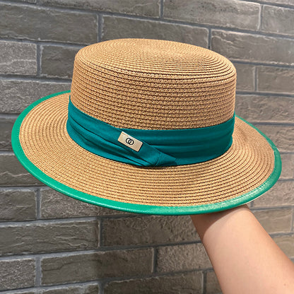 Hepburn style retro French straw hat