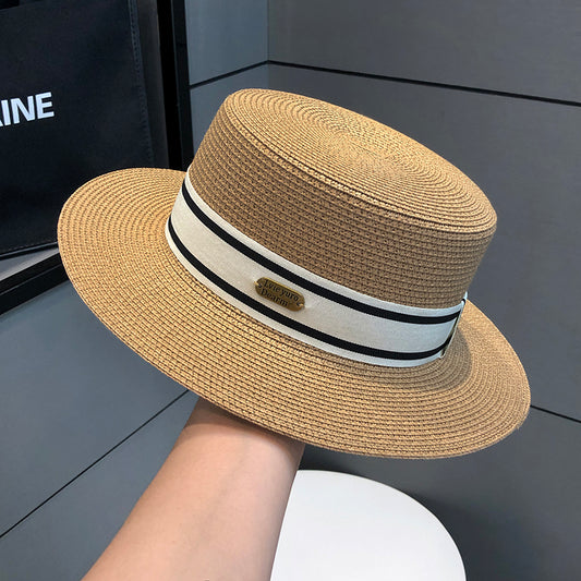 Flat top British retro sun hat