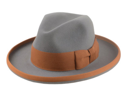 Premium Fur Felt Wide-Brim Fedora Tailored for Elegant Style and Comfort