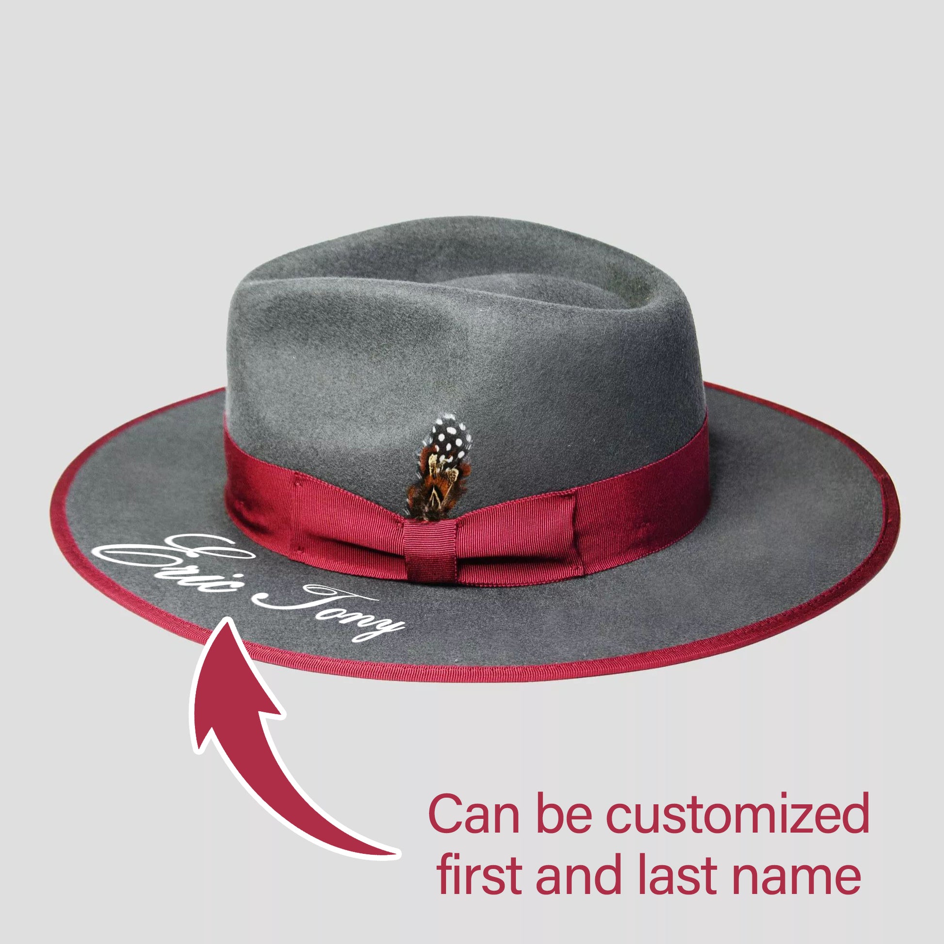 Ferguson Fedora - Slate+Burgundy [Fast shipping and box packing]