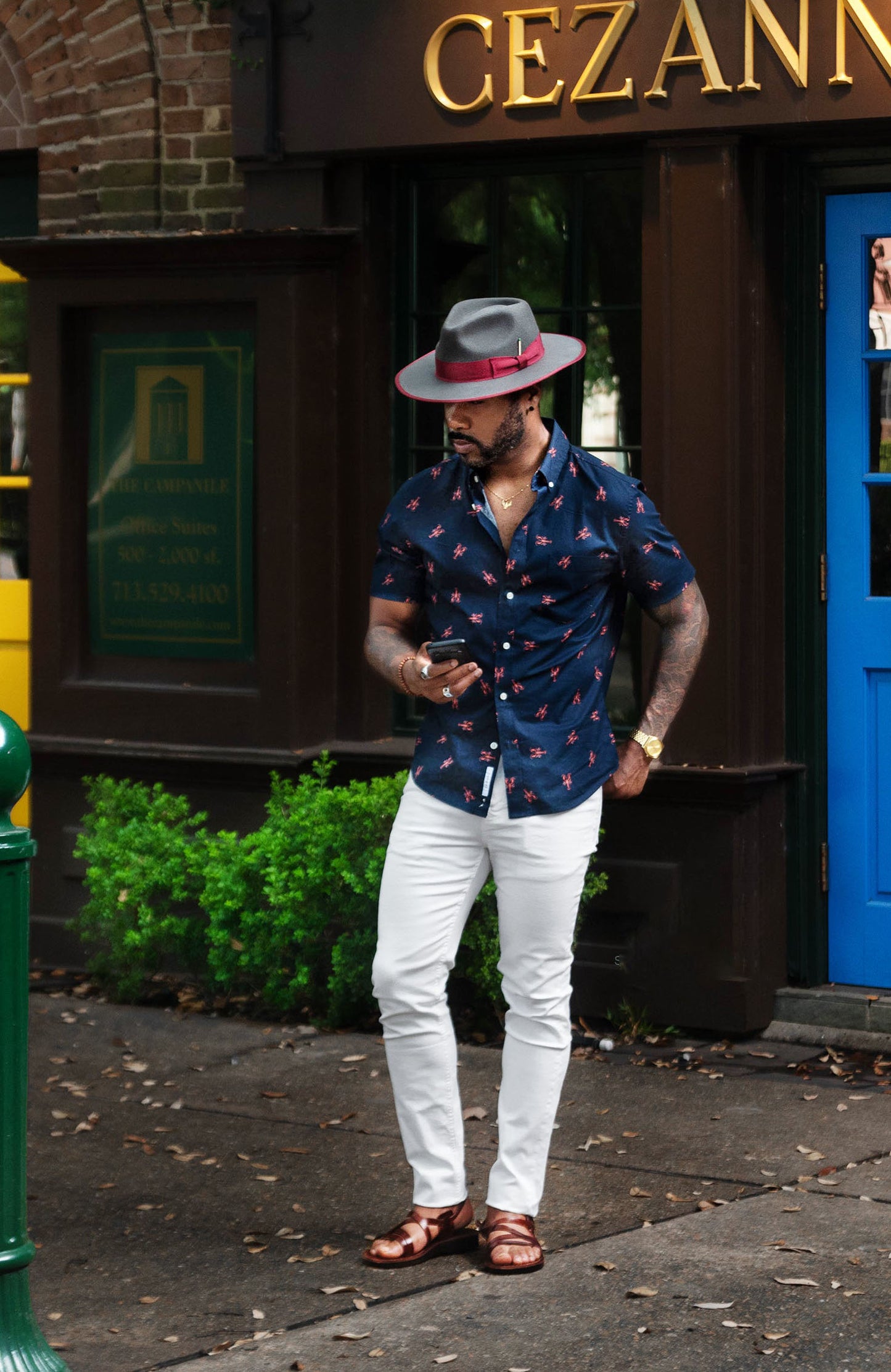 Ferguson Fedora - Slate+Burgundy [Fast shipping and box packing]