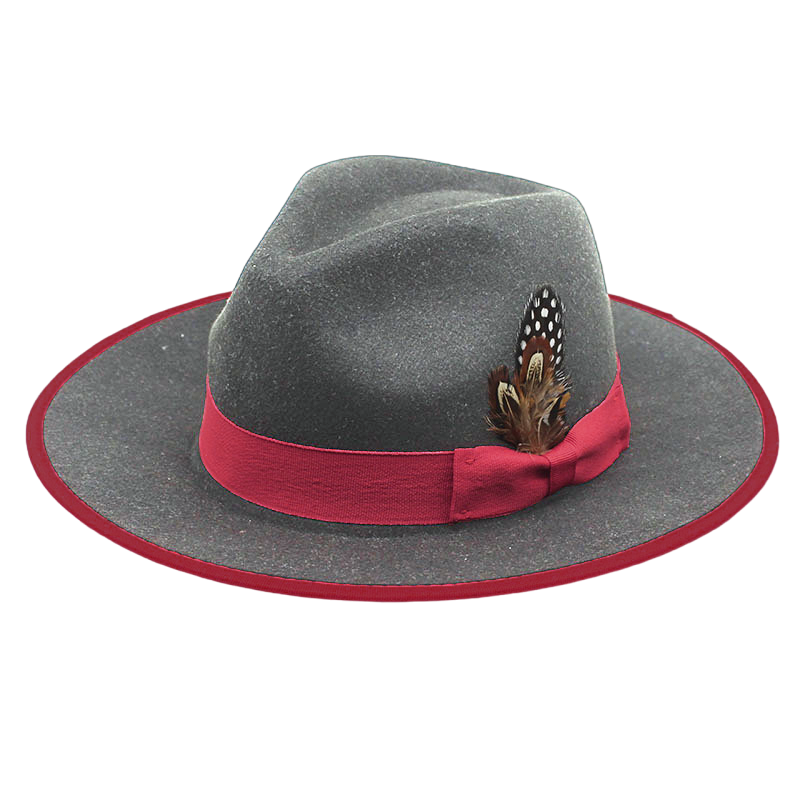 Ferguson Fedora - Slate+Burgundy [Fast shipping and box packing]（Customize  name）